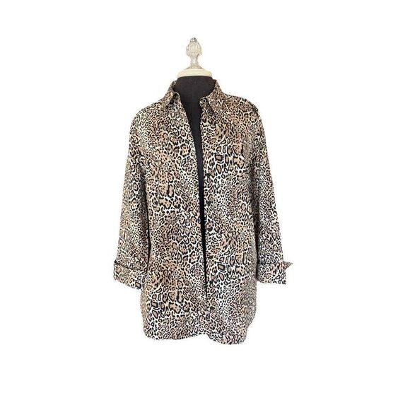Leopard Print Chico's Shirt (Size 1) - Picture 1 of 7